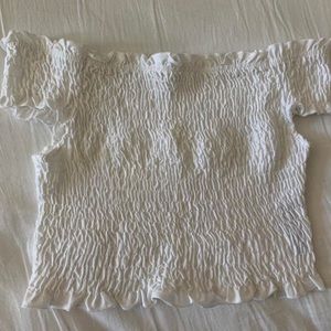 off the shoulder ruched top